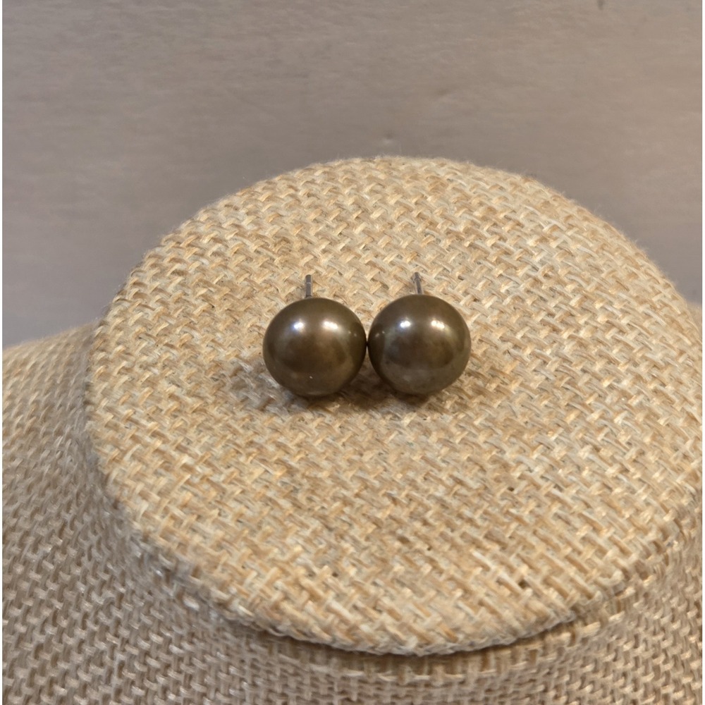 Bronze Pearl Sterling Silver 8mm Stud Earrings